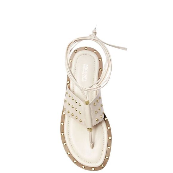 NWOT MICHAEL KORS JAGGER STUDDED STAPPY TIE SANDALS WOMENS SIZE 9.5 - Picture 1 of 9